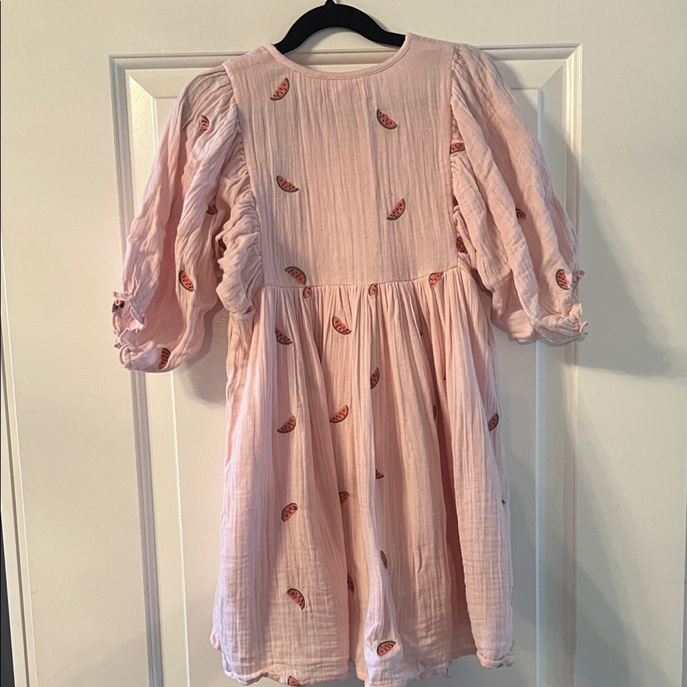 Pink Chicken Light Pink Dress with Watermelon Accents